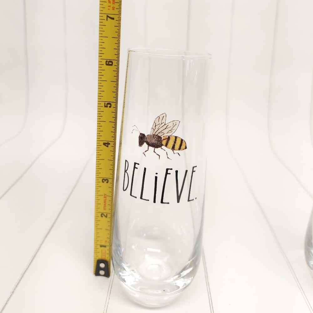 Set 2 wine glasses Rae Dunn stemless flutes - Picture 7 of 7